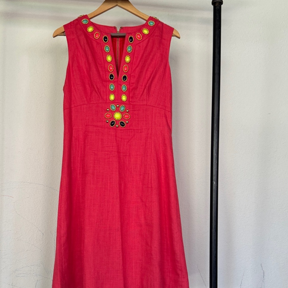 kate spade Coral Sleeveless Embellished A-Line Dress - Picture 3 of 12